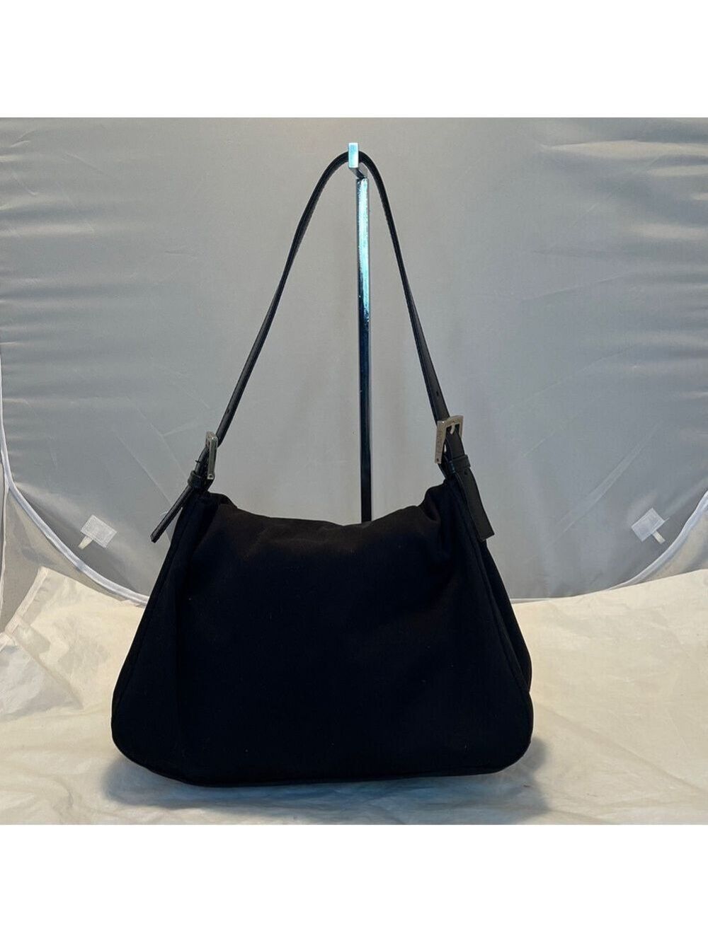 Fendi Black Nylon Satin Mama Forever Bag - image 3